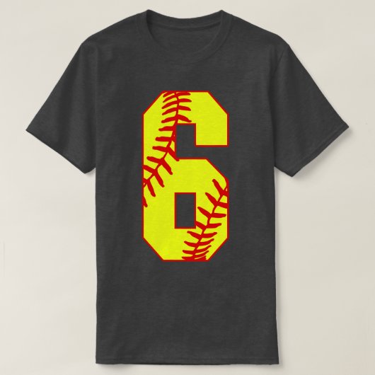 T-shirt Fastpitball Softball Numéro 6 6 Softball Jersey Un (Design devant)