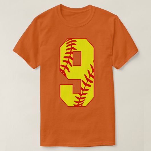 T-shirt Fastpitball Softball Numéro 9 9 Softball Jersey Un (Design devant)