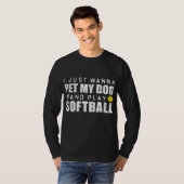 T-shirt Fastpitch Softball Funny Chien (Devant entier)