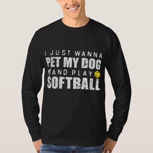T-shirt Fastpitch Softball Funny Chien (Devant)
