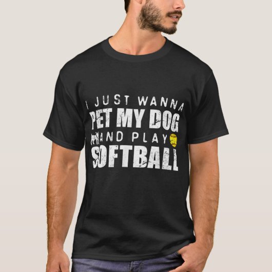 T-shirt Fastpitch Softball Funny Chien (Devant)