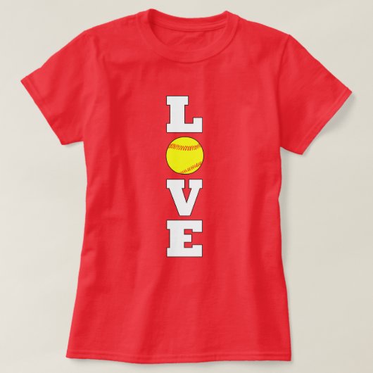 T-shirt Fastpitch Softball LOVE Custom Jersey Numéro (Design devant)