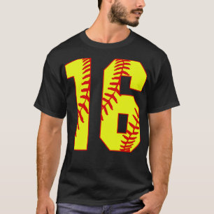 T-shirt Fastpitch Softball Numéro 16 16 Softball Jersey U