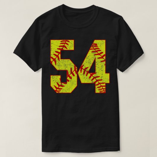 T-shirt Fastpitch Softball Numéro 54 54 Softball Jersey U (Design devant)