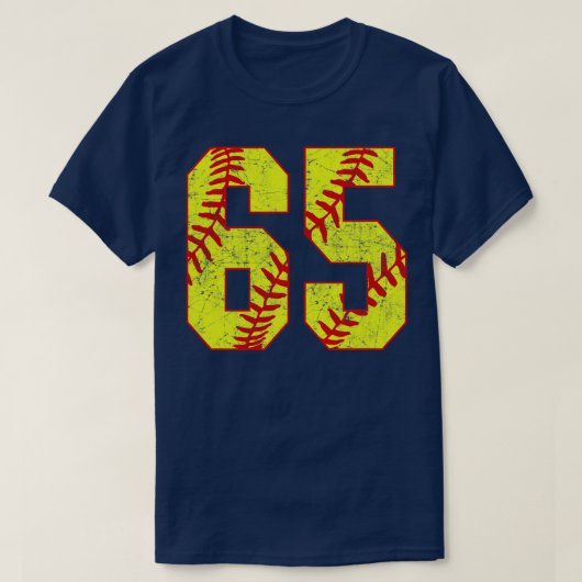 T-shirt Fastpitch Softball Numéro 65 65 Softball Jersey U (Design devant)