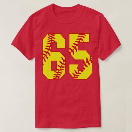 T-shirt Fastpitch Softball Numéro 65 65 Softball Shirt Jer (Design devant)