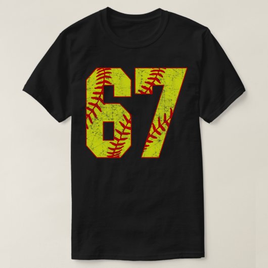 T-shirt Fastpitch Softball Numéro 67 67 Softball Jersey U (Design devant)