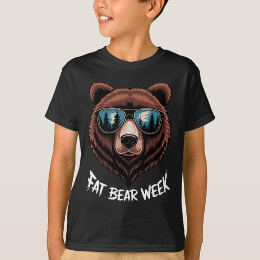 T-shirt Fat Bear Week Retro Bear Sungles Nature Loisirs (Devant)