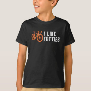 T-shirt Fat Bike J'Aime Fatties Biker Vélo Retro Funny