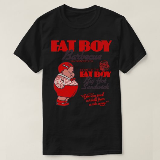 T-shirt Fat Boy Barbecue Retro BBQ Restaurant San Francisc (Design devant)