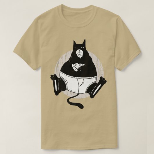 T-shirt Fat Cat Aime Pizza Pizza Pizza Tout Ce Dont J'Ai B (Design devant)