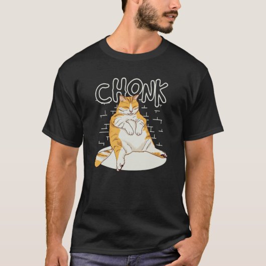 T-shirt Fat Cat Chonk Scale Chonky Chubby Kitten Sarcasm M (Devant)