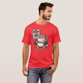 T-shirt Fat Cat vs Lion - Drôle exercice de musculation (Devant entier)