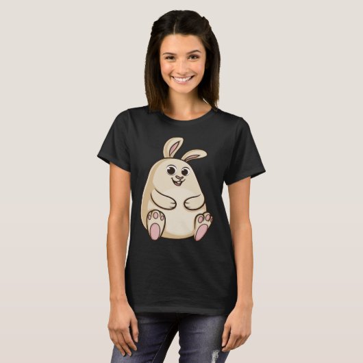 T-shirt Fat Cute Chubby Rabbit Bunny (Devant entier)