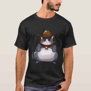 T-shirt Fat Kitten - Drôle Cowboy Chat
