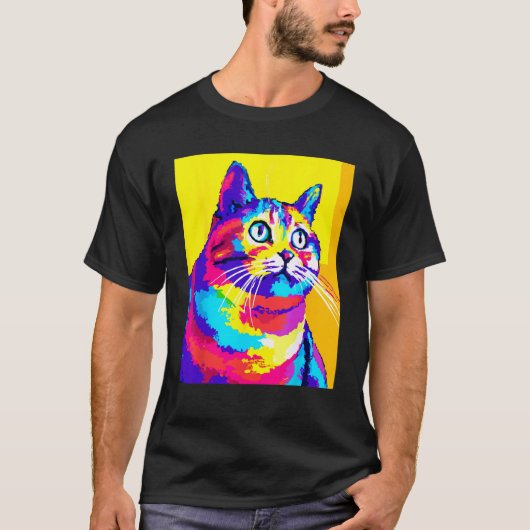 T-shirt Fat Rainbow Cat (Devant)