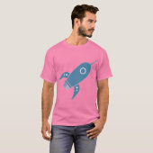 T-shirt Fat Retro Rocket Ship Blue (Devant entier)