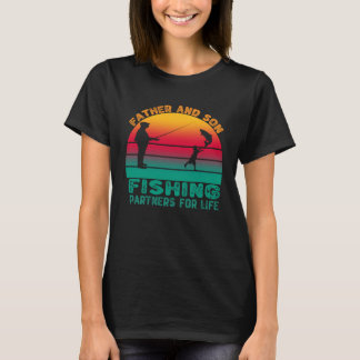 T-shirt Father And Son Fishing Partners For Life Retro Fat