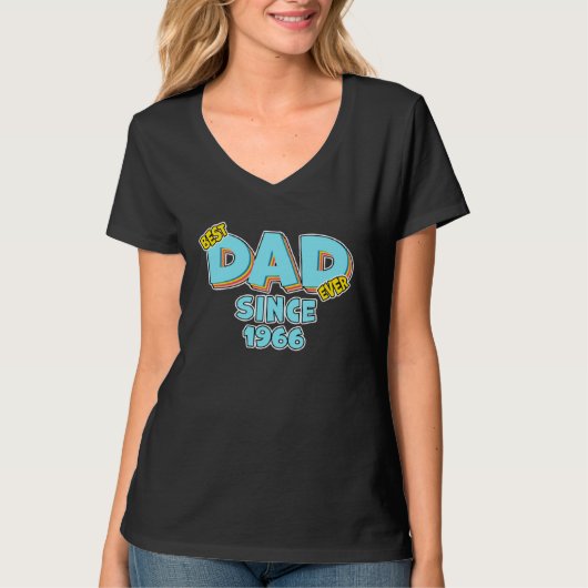 T-shirt Father Best Dad Ever Since 1966 Great Dad (Devant)