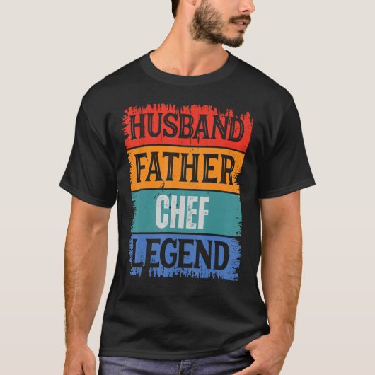 T-shirt Father Husband CHEF Legend Proud Dad  Retro Papa (Devant)