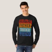 T-shirt Father Husband TRUCKER Legend Proud Dad  Retro Pap (Devant entier)