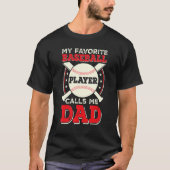 T-shirt Father Son Daughter Proud Daddy Baseball Favorite (Devant)