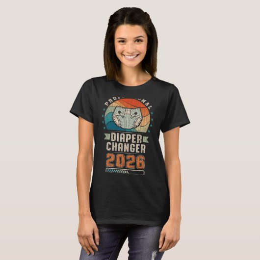 T-shirt Father To Be Future Daddy, Expecting Dad 2026 Diap (Devant entier)