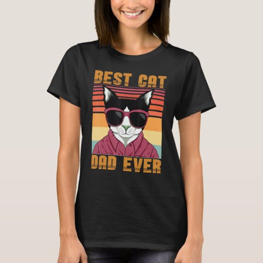 T-shirt Father's Day Cat Daddy Best Cat Dad Ever (Devant)