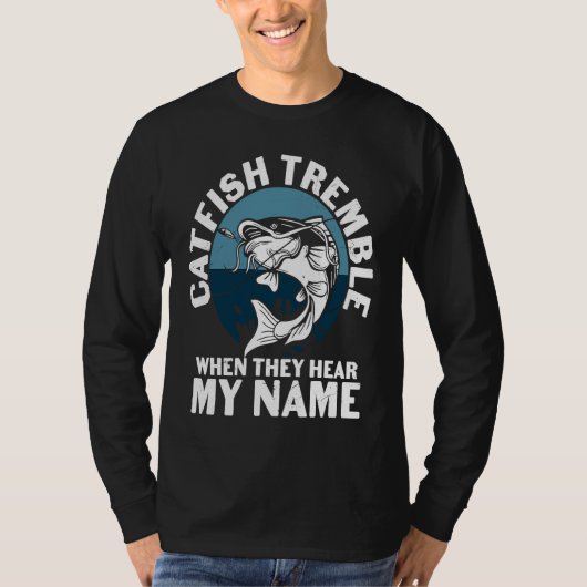 T-shirt Father's Day Fishing Fisherman Catfish Tremble (Devant)
