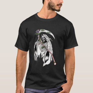 T-shirt Faucheur gothique avec rose violette