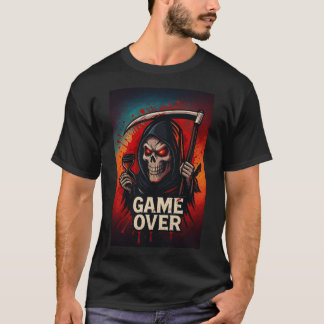 T-shirt Faucheuse de Game Over – Horreur sombre de jeu vid