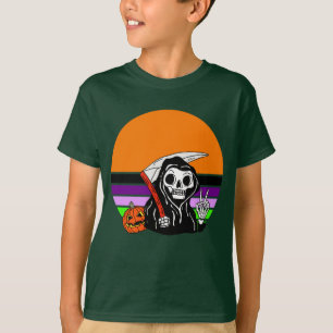 T-shirt Faucheuse - Jack O'Lantern Coucher de soleil Hallo