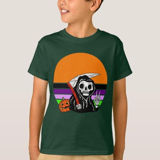 T-shirt Faucheuse - Jack O'Lantern Coucher de soleil Hallo (Devant)