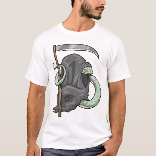 T-shirt Faucheuse serpent Halloween Grim (Devant)