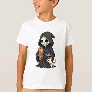 T-shirt Faucheuse squelettique câlinant des chatons pour e