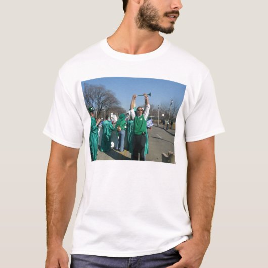 T-shirt Fauchez-Bama les marches (d'Obama) avec les gardes (Devant)