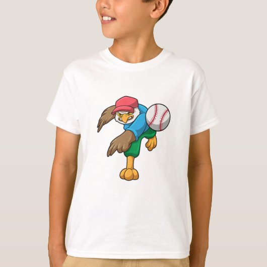 T-shirt Faucon au baseball avec une batte de baseball (Devant)