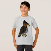 T-shirt Faucon-Eagle fleuri (Devant entier)