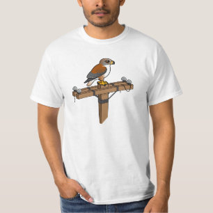 T-shirt Faucon ferrugineux sur le poteau de puissance