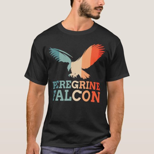 T-shirt Faucon pèlerin Vintage rétro Silhouette Soleil (Devant)