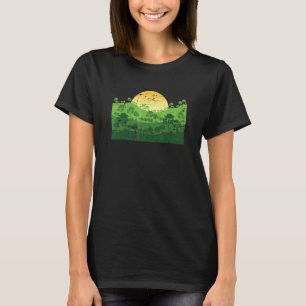 T-shirt Faune Forêt Arbres Collines Extérieur Paysage Sole