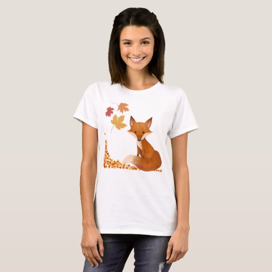 T-shirt Faune - Renard en automne/automne. Unisexe (Devant entier)