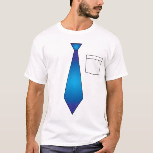 T-shirt Fausse chemise bleue drôle de cravate
