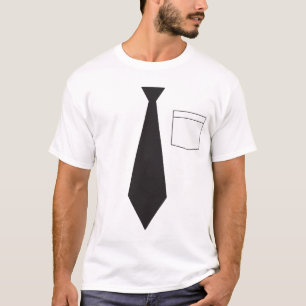 T-shirt Fausse chemise noire drôle de cravate
