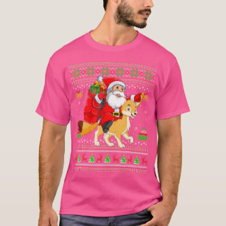 T-shirt Fausse Noël Funny Père Noël équitation Fennec Fox 