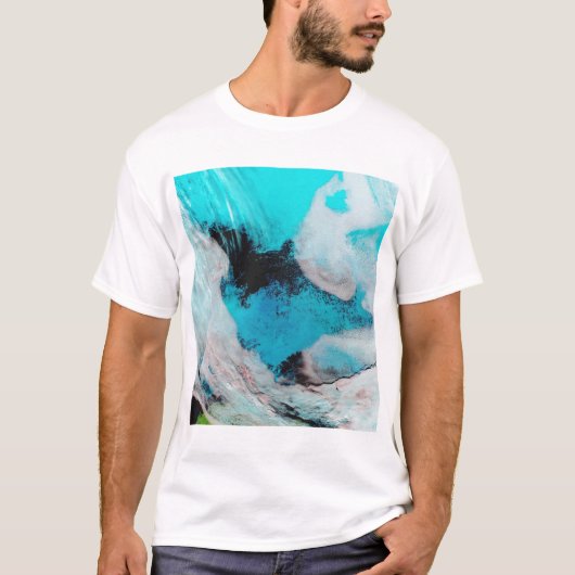 T-shirt Fausse vue couleur de Polynya (eau libre) (Devant)