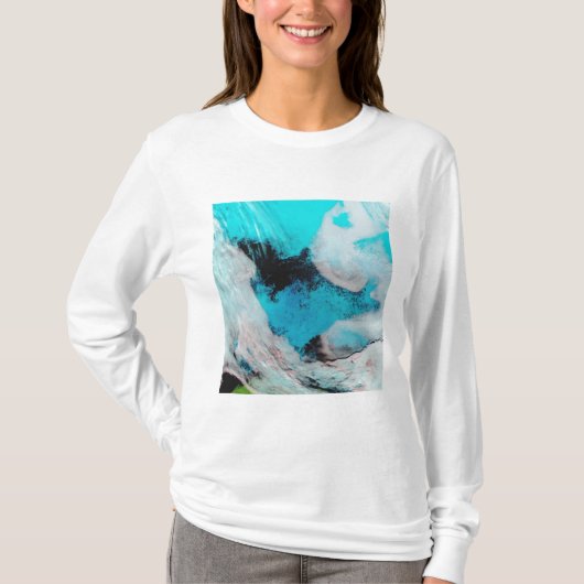 T-shirt Fausse vue couleur de Polynya (eau libre) (Devant)