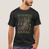 T-shirt Fausse Xmas Sweater Style Éclairage Manate Noël (Devant)