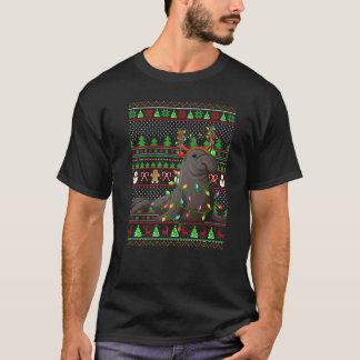 T-shirt Fausse Xmas Sweater Style Éclairage Manate Noël