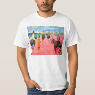 T-shirt Fauvist peignant des cavaliers d'art de cheval de